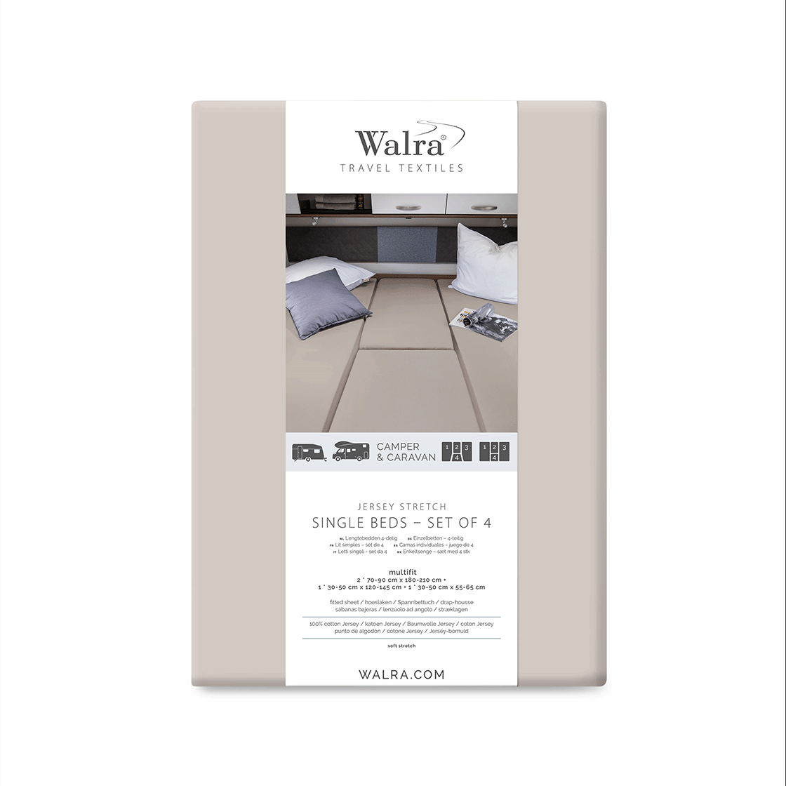 Walra Jersey 4-delige hoeslaken - Sand