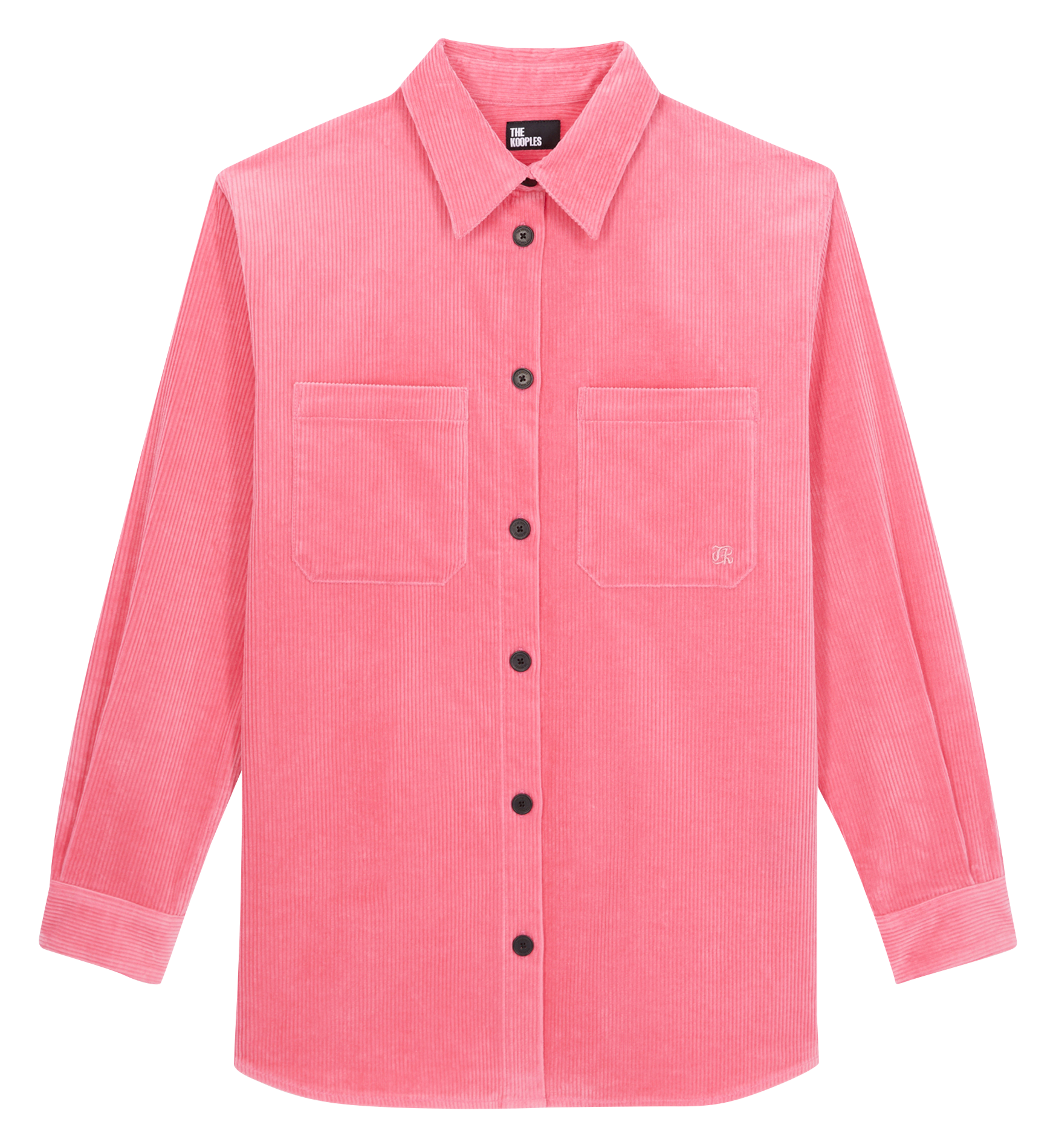 Surchemise droite en velours de coton côtelé | Rose