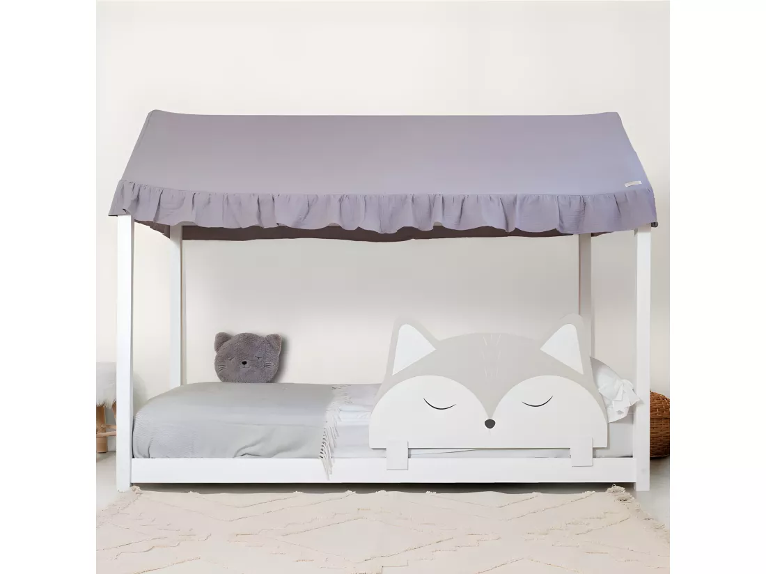 Barrière de lit en aggloméré gris 50x87x2cm