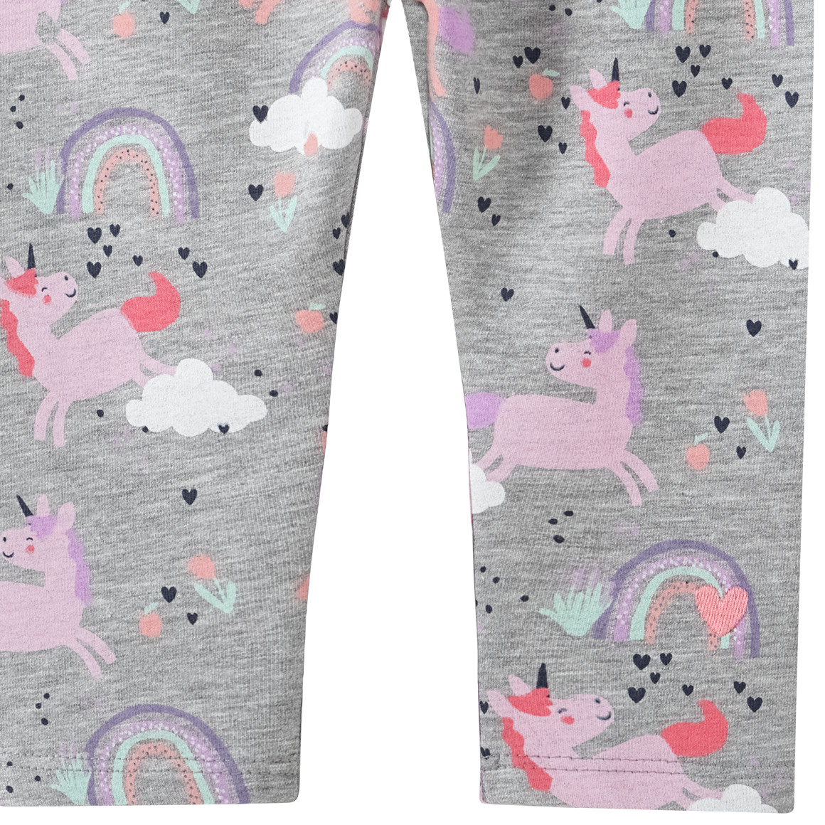 Topomini Baby Sweatleggings mit Einhörnern hellgrau / bunt