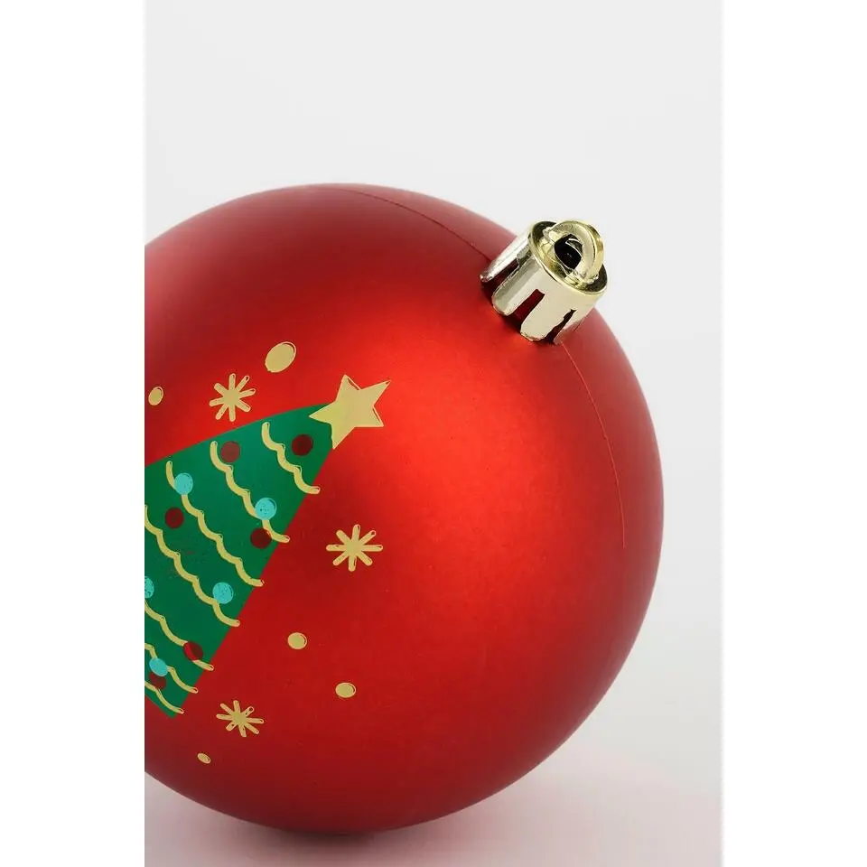 Mica Decorations Kerstballen Set - 9 Stuks - Ø8 cm - Wit, Rood, Groen