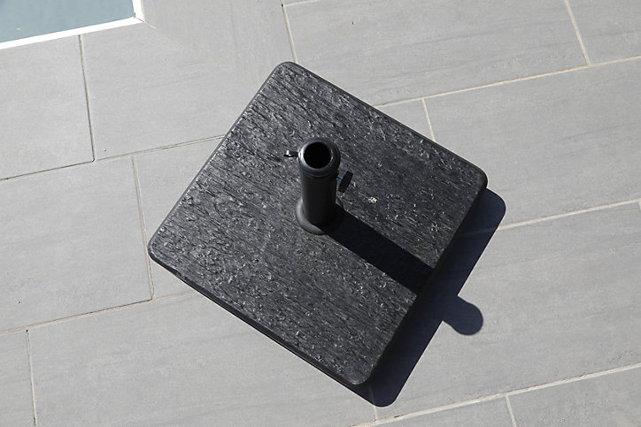 Pied de parasol carré en béton de 35Kg coloris anthracite