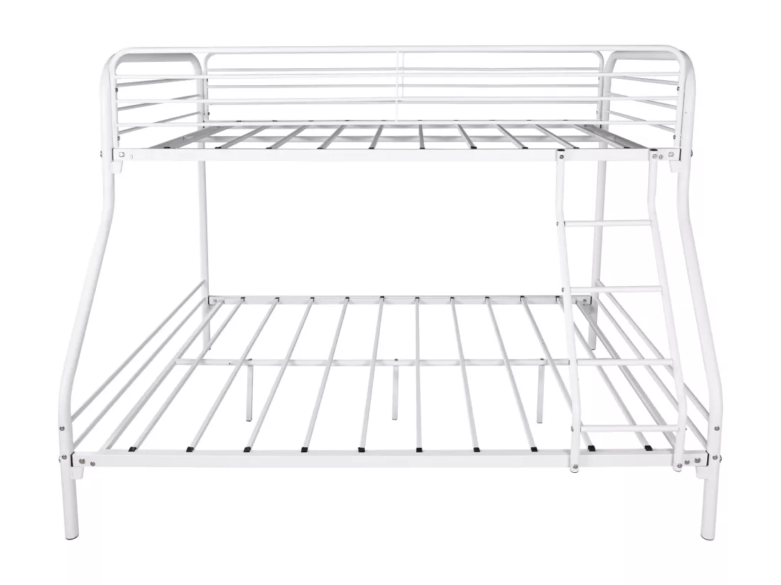 Lit double pour adulte Cadre de lit - superposé Gris Métal 140x200 cm/90x200 cm