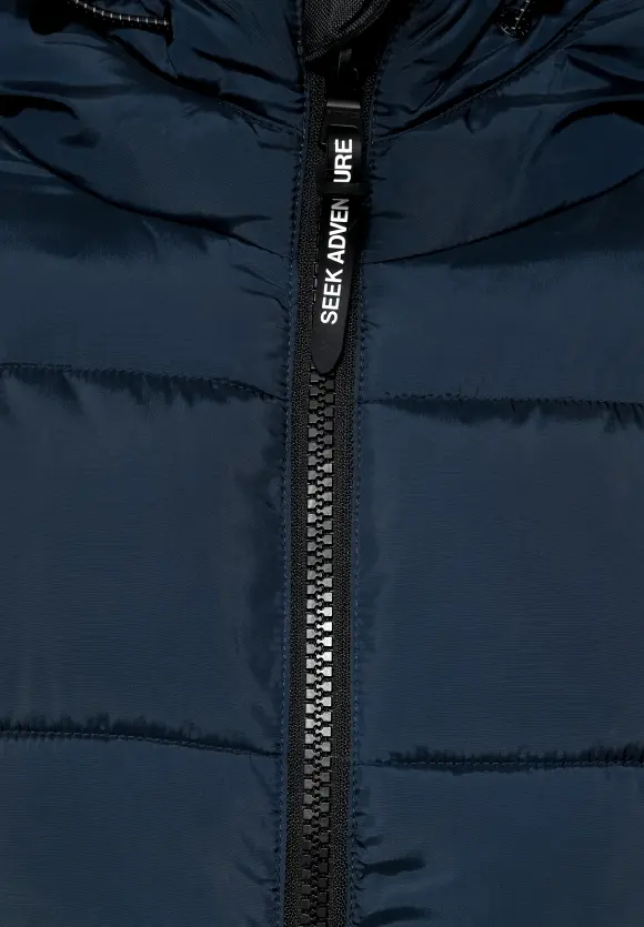 Pufferjacke im Materialmix - midnight blue