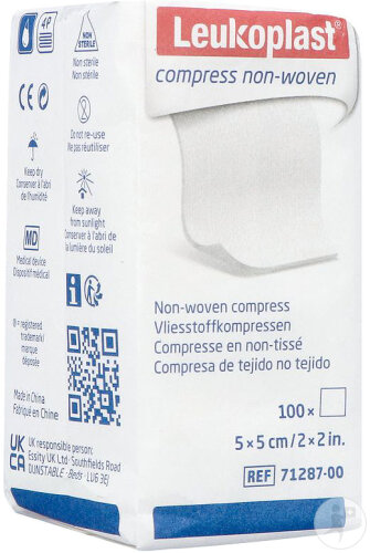 Leukoplast Compress Non-Woven Non-Stérile 5cmx5cm 100 Pièces