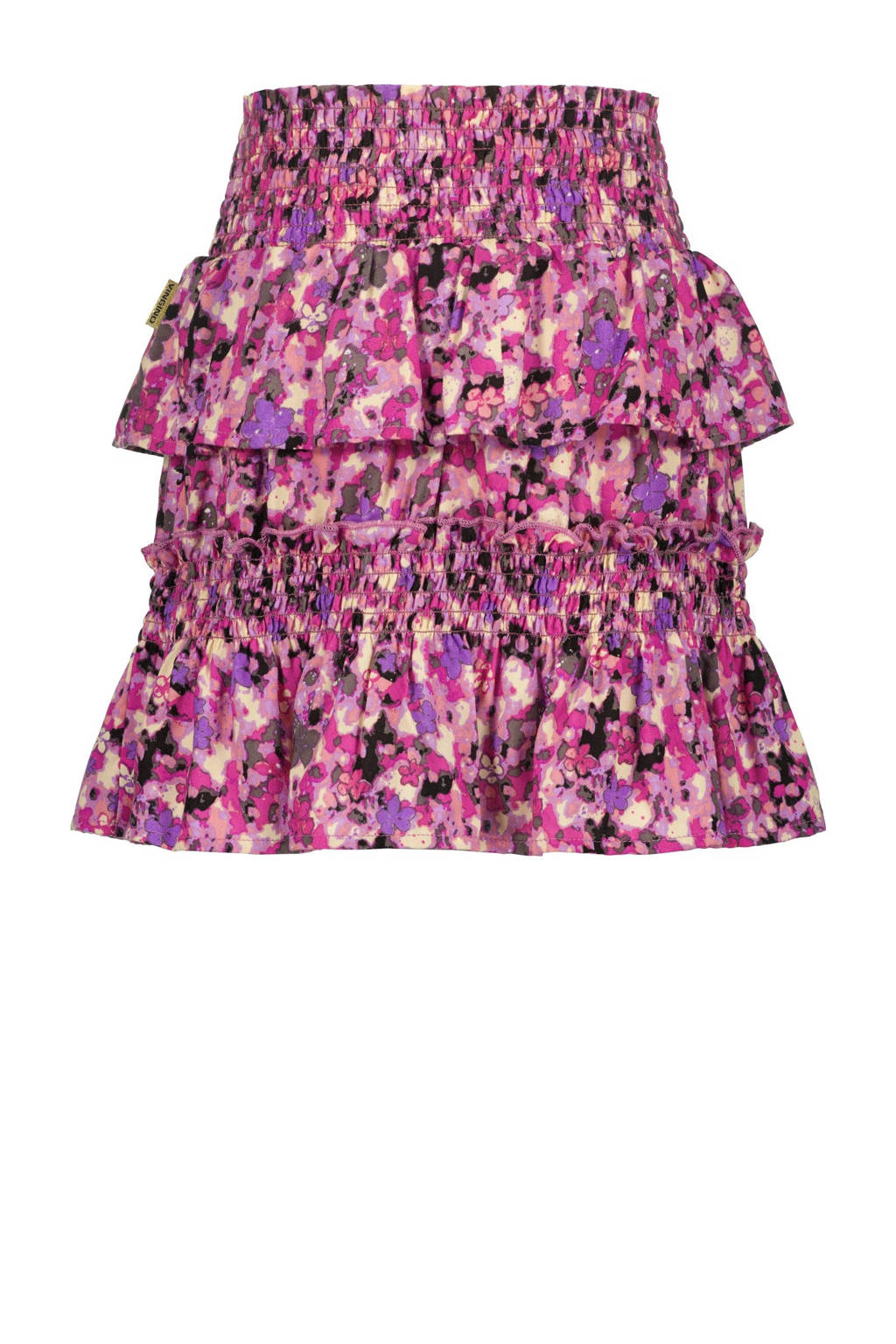Vingino gebloemde rok Qanine roze/paars