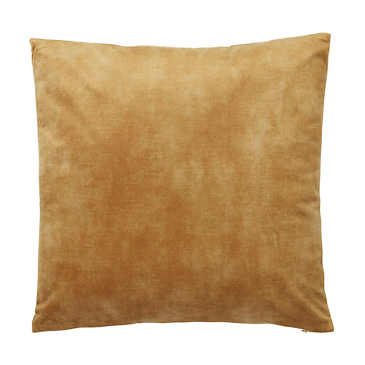 Coussin Zircon GoodHome vieux jaune moutarde L.45 x l.45 cm