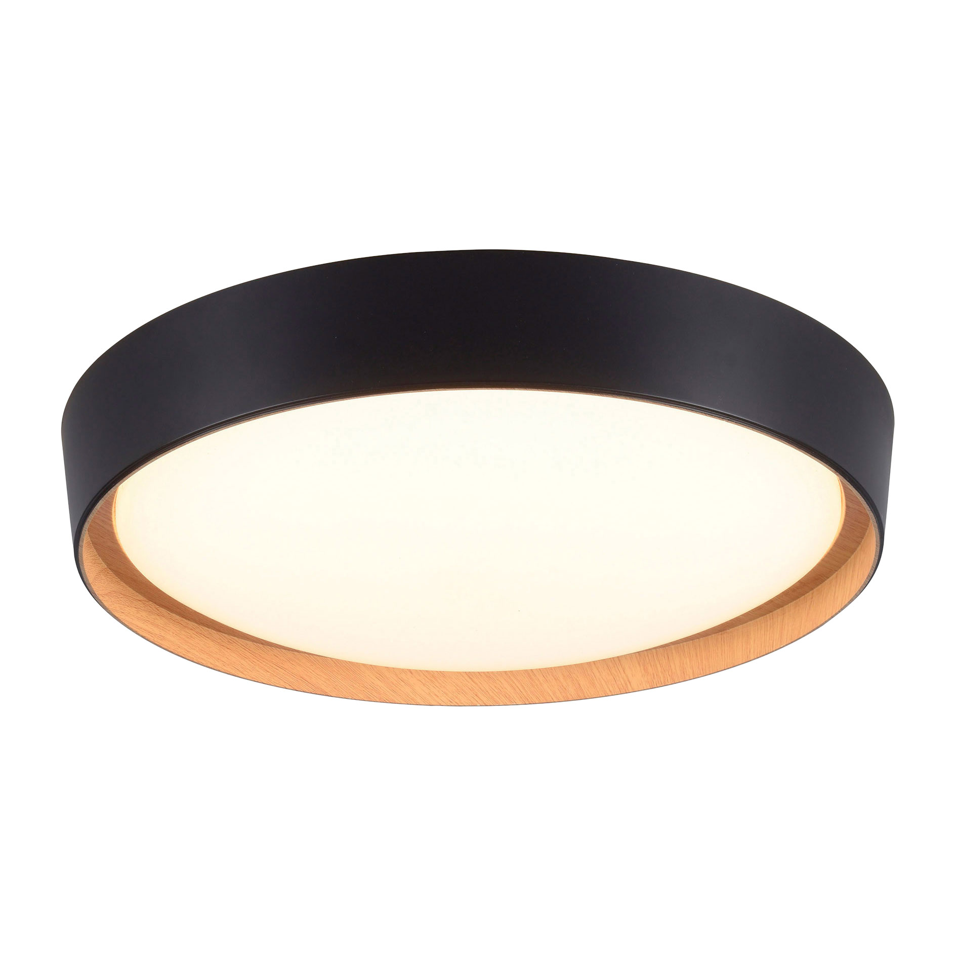 LED-Deckenleuchte - schwarz-Holzoptik - dimmbar