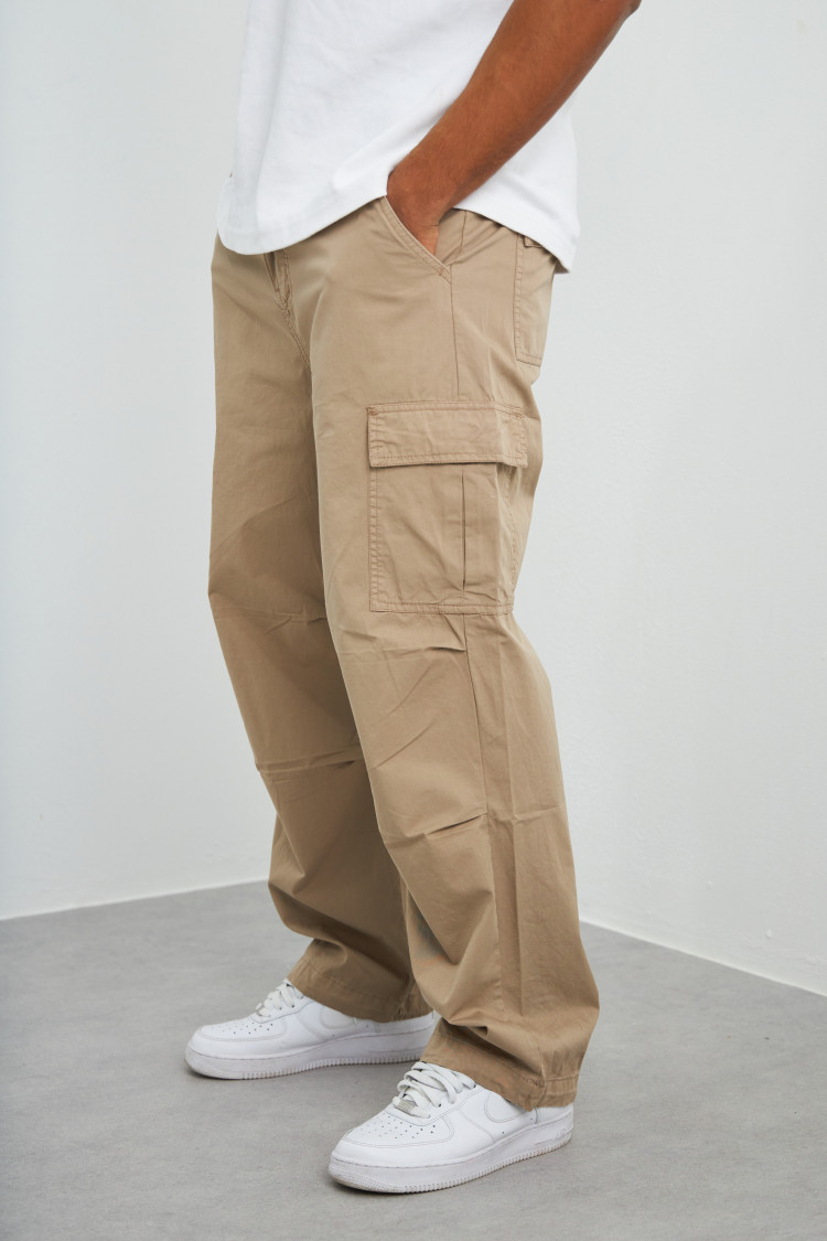 Pantalon en toile cargo biege