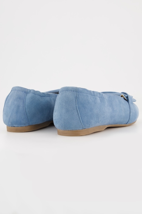 Leder-Ballerinas, Veloursleder, elastische Ferse, Weite H