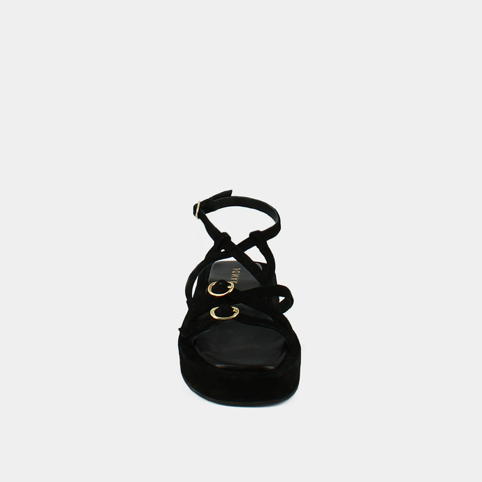 Sandales à brides et boucles  en velours noir