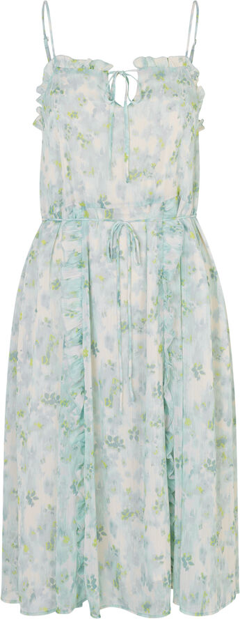 Rosemunde Recycled chiffon strap dress Big mint flower print