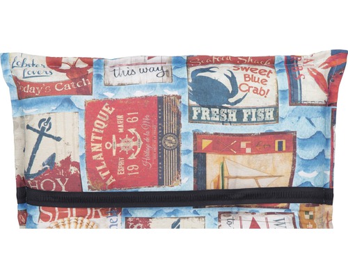 Kussen voor hoge rugleuningen 118 x 46 cm, katoenmix, beige, blauw, oranje