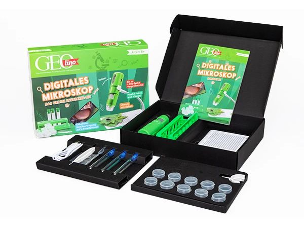 Franzis Experimentierkasten GEOLINO Digitales Mikroskop, De Einstieg in die Welt des Mikrokosmos für Kinder ab 8 Jahren