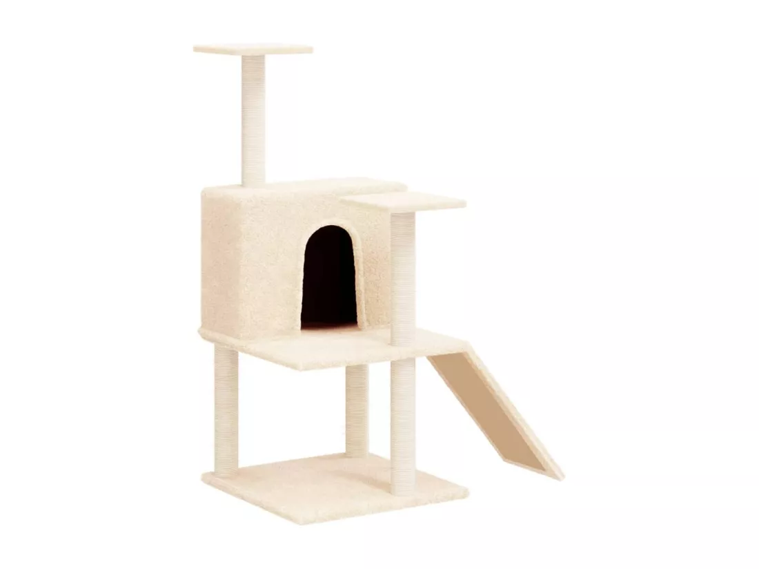 Arbre à chat avec griffoirs en sisal Crème 109 cm