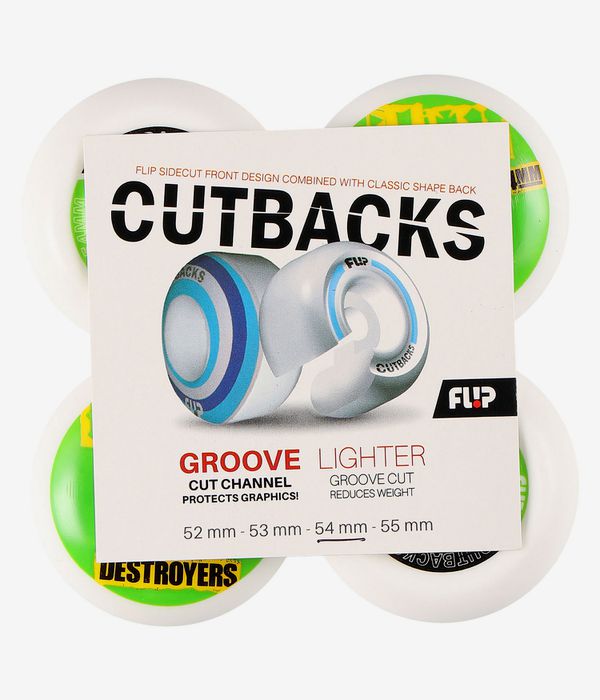 Flip Cutback Rollen (white green) 54mm 99A 4er Pack