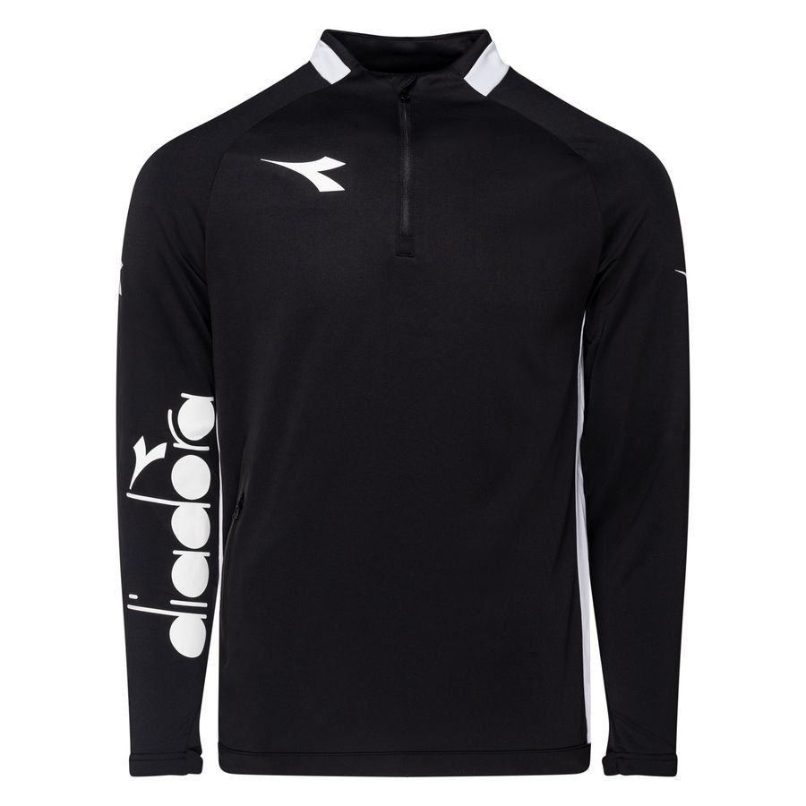 Diadora Maillot d'Entraînement Equipo Pro 1/2 Zip - Noir/Blanc Enfant