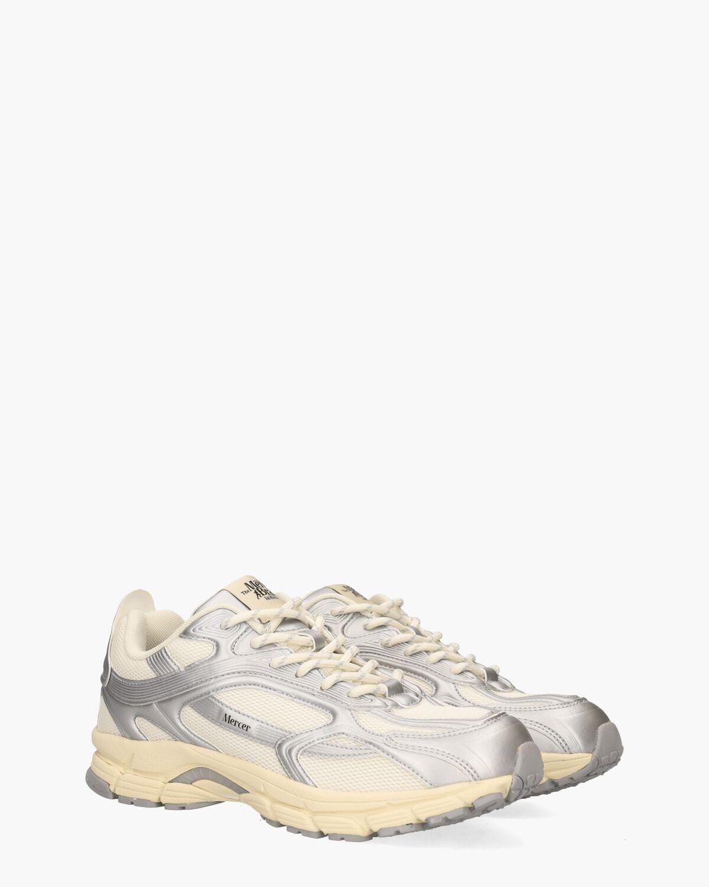 Mercer Amsterdam The Re-Run High Frequency Off-White/Zilver Damessneakers