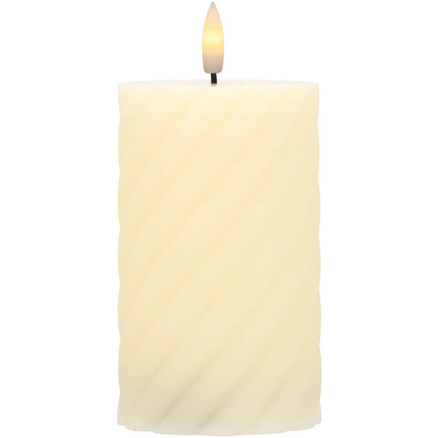 Blokker LED Kaars Swirl - 7,5x12,5 cm - Wit