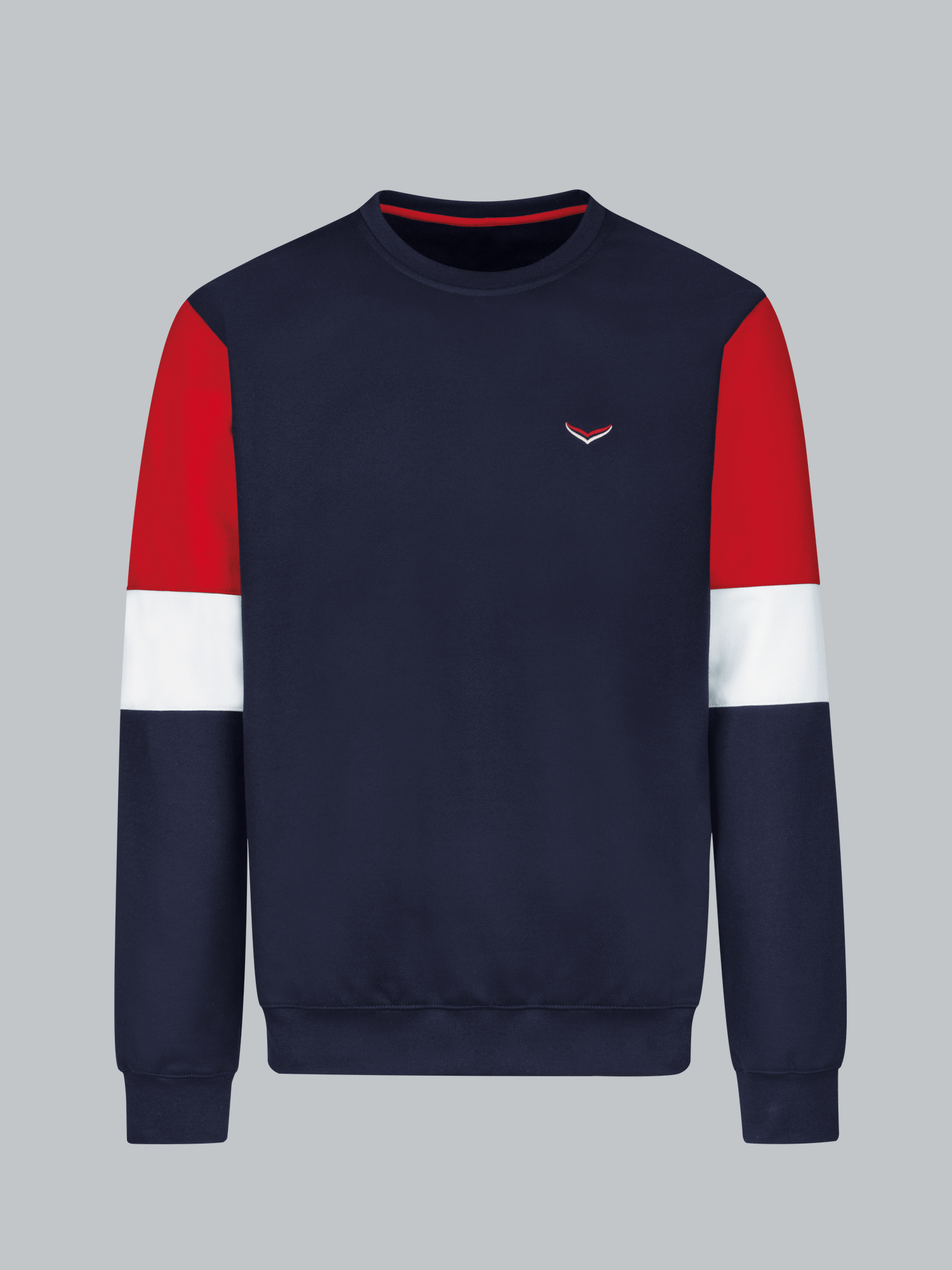 Sweatshirt mit kontrastfarbigen Elementen Navy