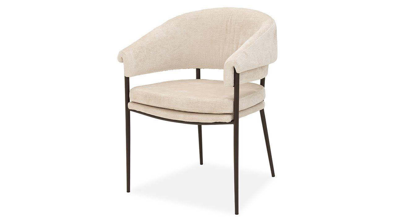 Eetkamerstoel Harmony naturel - poot bronze Janine B59 x D54 x H83 cm