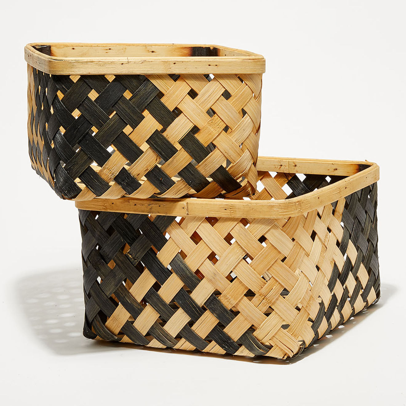 Pomax Set de 2 paniers Kiyosu marron/noir