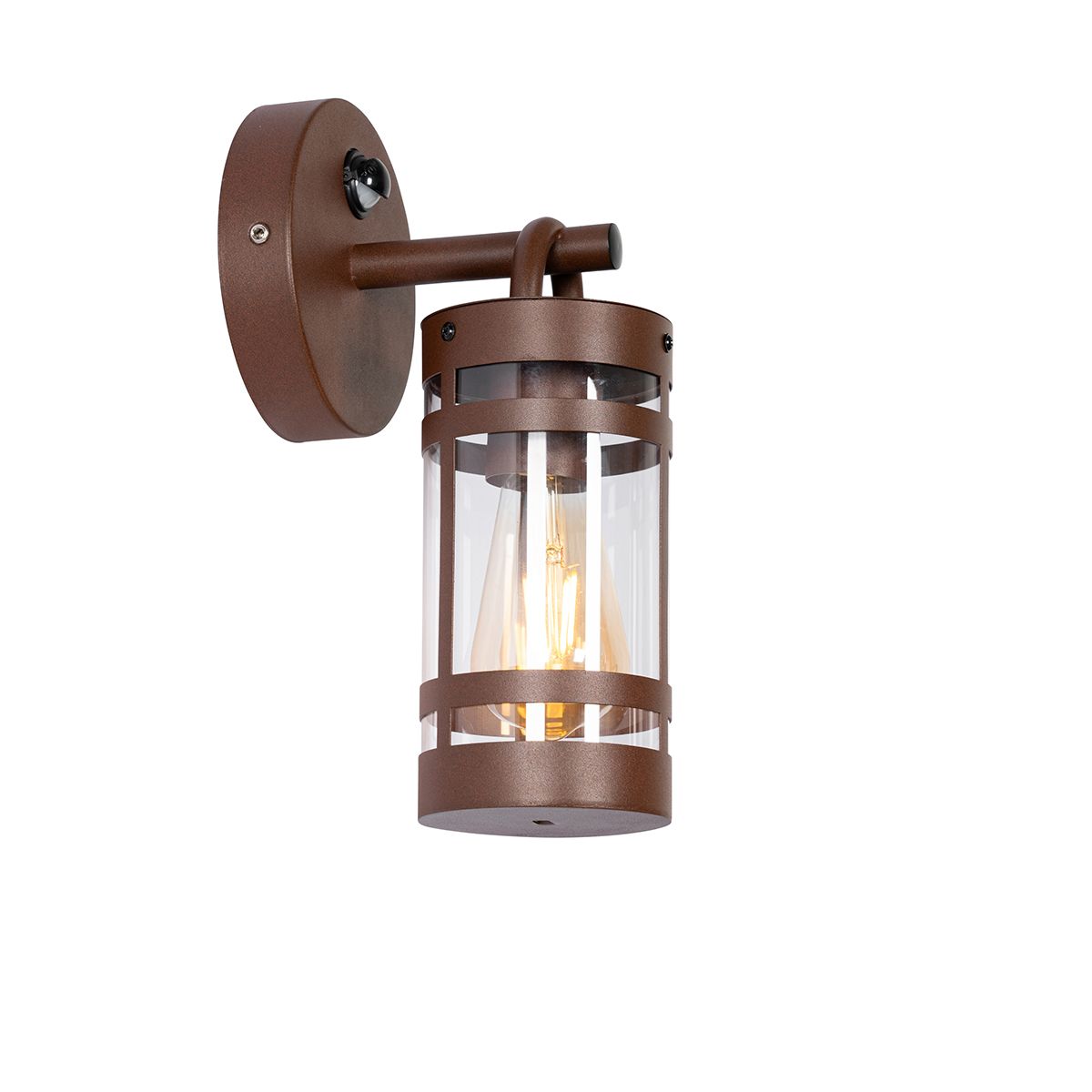 Buiten wandlamp roestbruin IP44 met bewegingssensor - Ruben