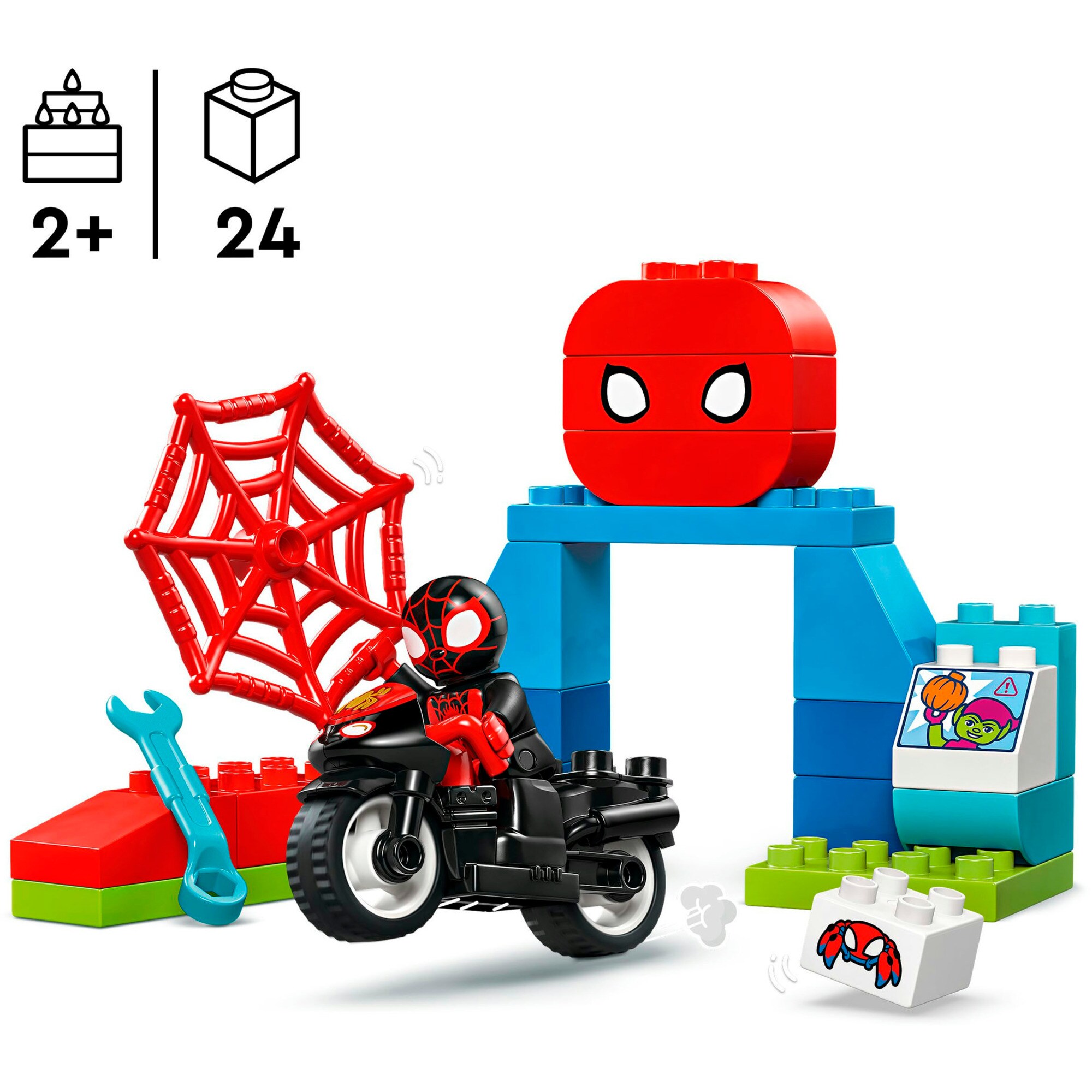 LEGO Konstruktionsspielzeug DUPLO Marvel Spins Motorrad-Abenteuer