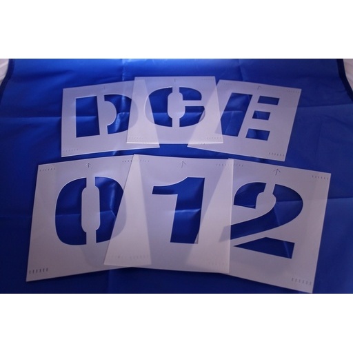 Pochoir Lettres & Chiffres PVC - 2,5 cm, 5cm, 7,5cm ou 10 cm