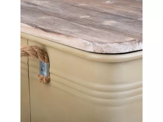 Panier à linge en métal imprimé marron 41x41x52