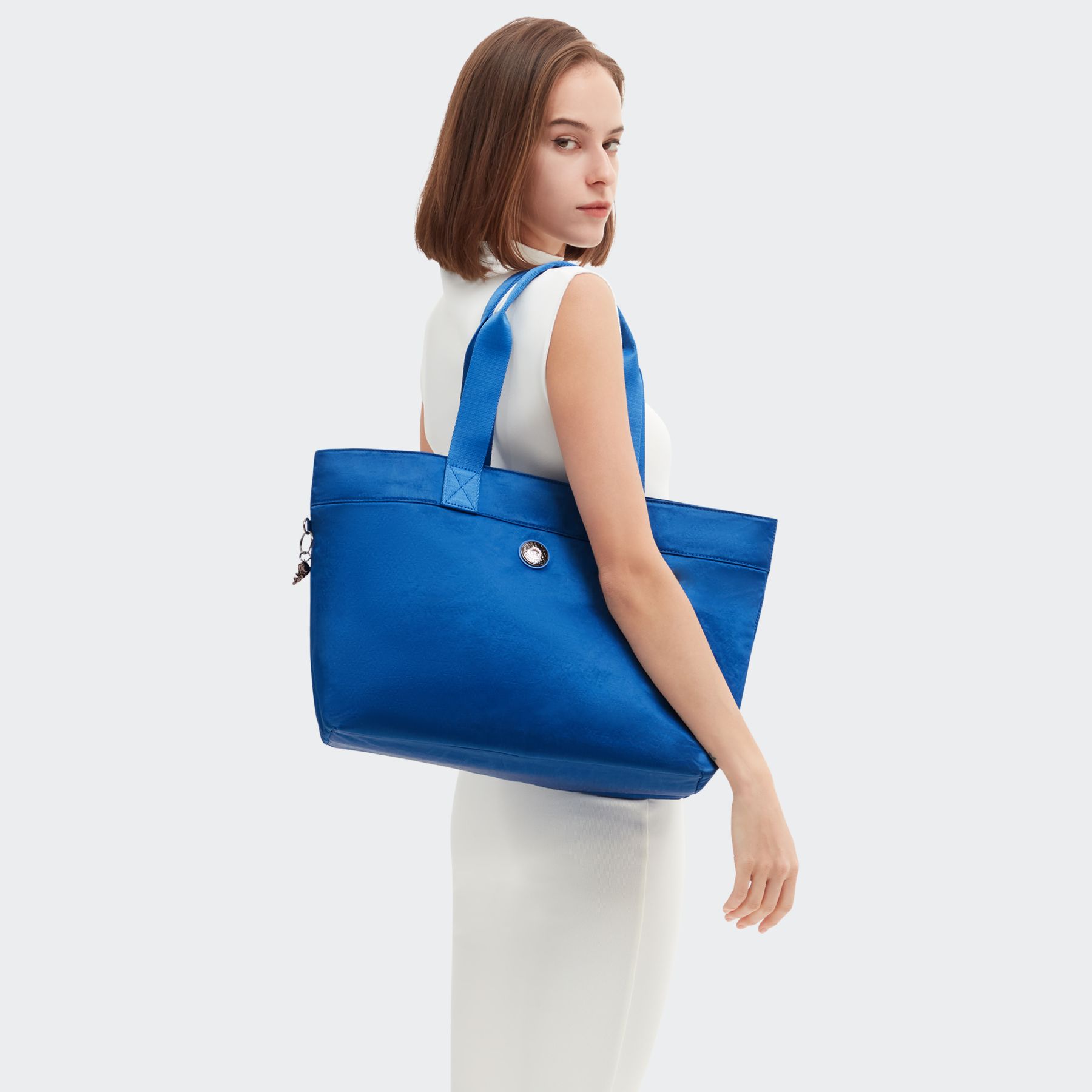 COLISSA Grand fourre-tout avec compartiment pour ordinateur portable - Satin Blue
