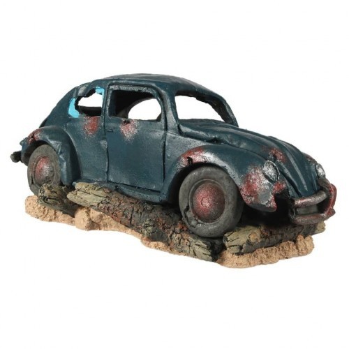 Carro azul para decoração de aquário