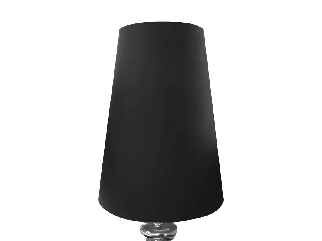 Lampadaire 140 cm galets argentés avec abat-jour noir - Stone