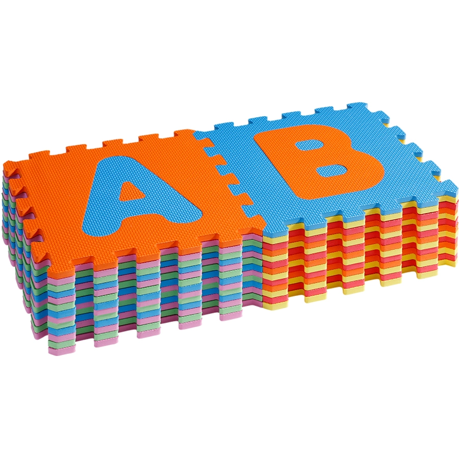 knorr toys® Puzzlematte Alphabet + Zahlen 36-tlg.30cm rot