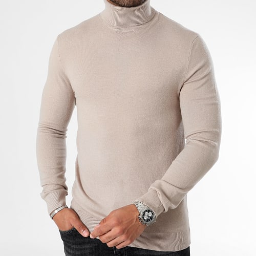 Lot De 2 Pulls Col Roulé 1006 Noir Beige
