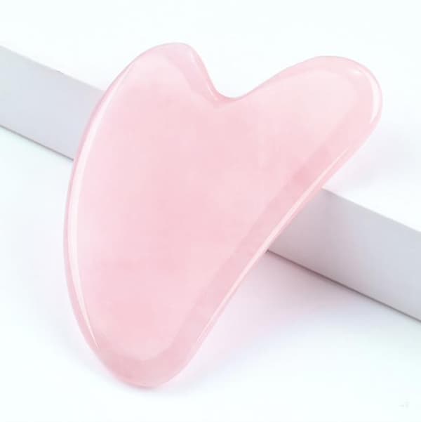 Naturlig Gua Sha Jade Rose Quartz Stone Face Board Tool -