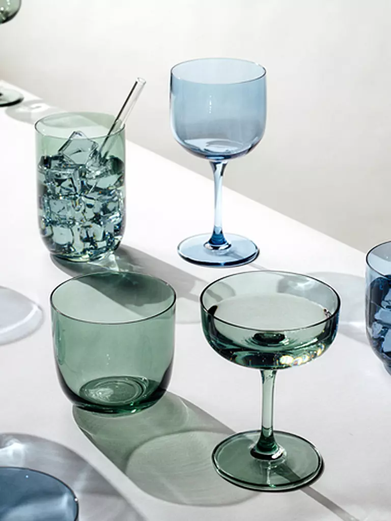 LIKE BY VILLEROY & BOCH Like Glass Sektschale / Dessertschale Set 2tlg 12x9cm Sage grün