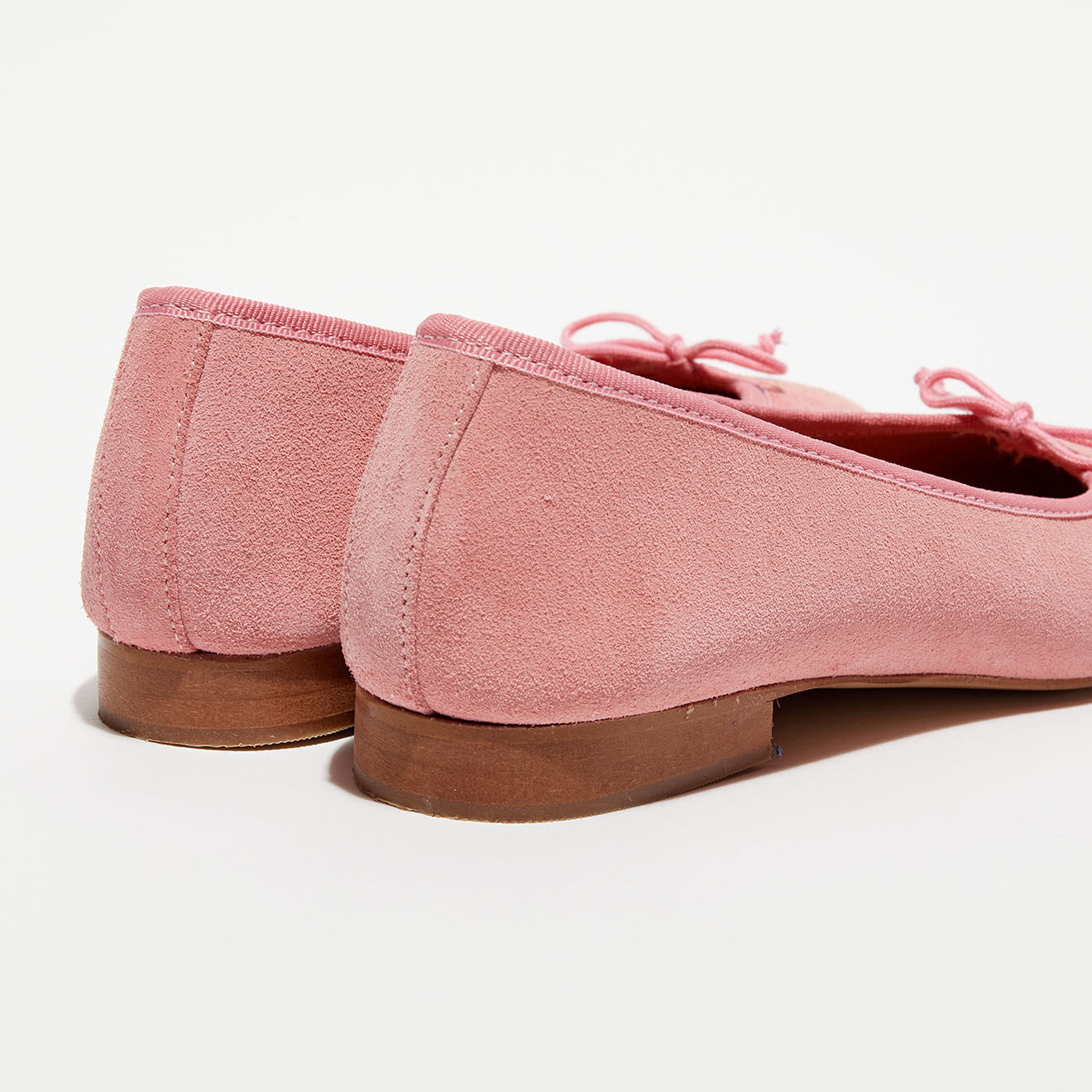 Quartier Latin Ballerines en Velours de Cuir Jeanne roses