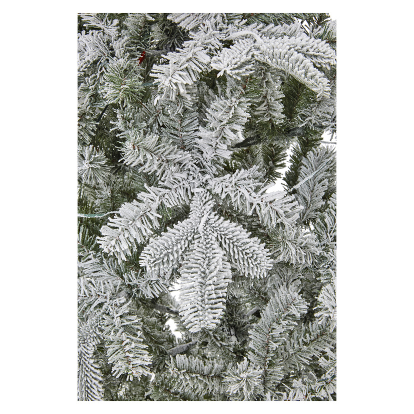 Naturtro juletre med kunstsnø og LED-belysning 230 cm