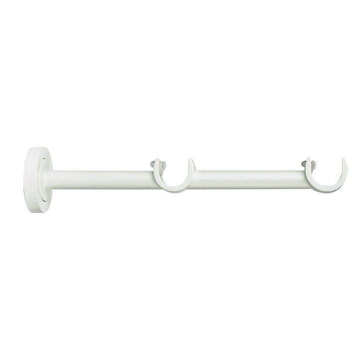Support long pour barre à rideau double GoodHome 19 mm Anafi blanc