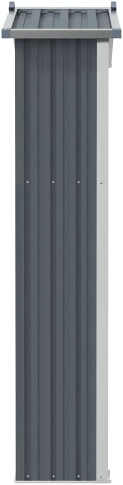 Kangmusi Gerätehaus Grau 116x45x175 cm Verzinkter Stahl, Grau 46302