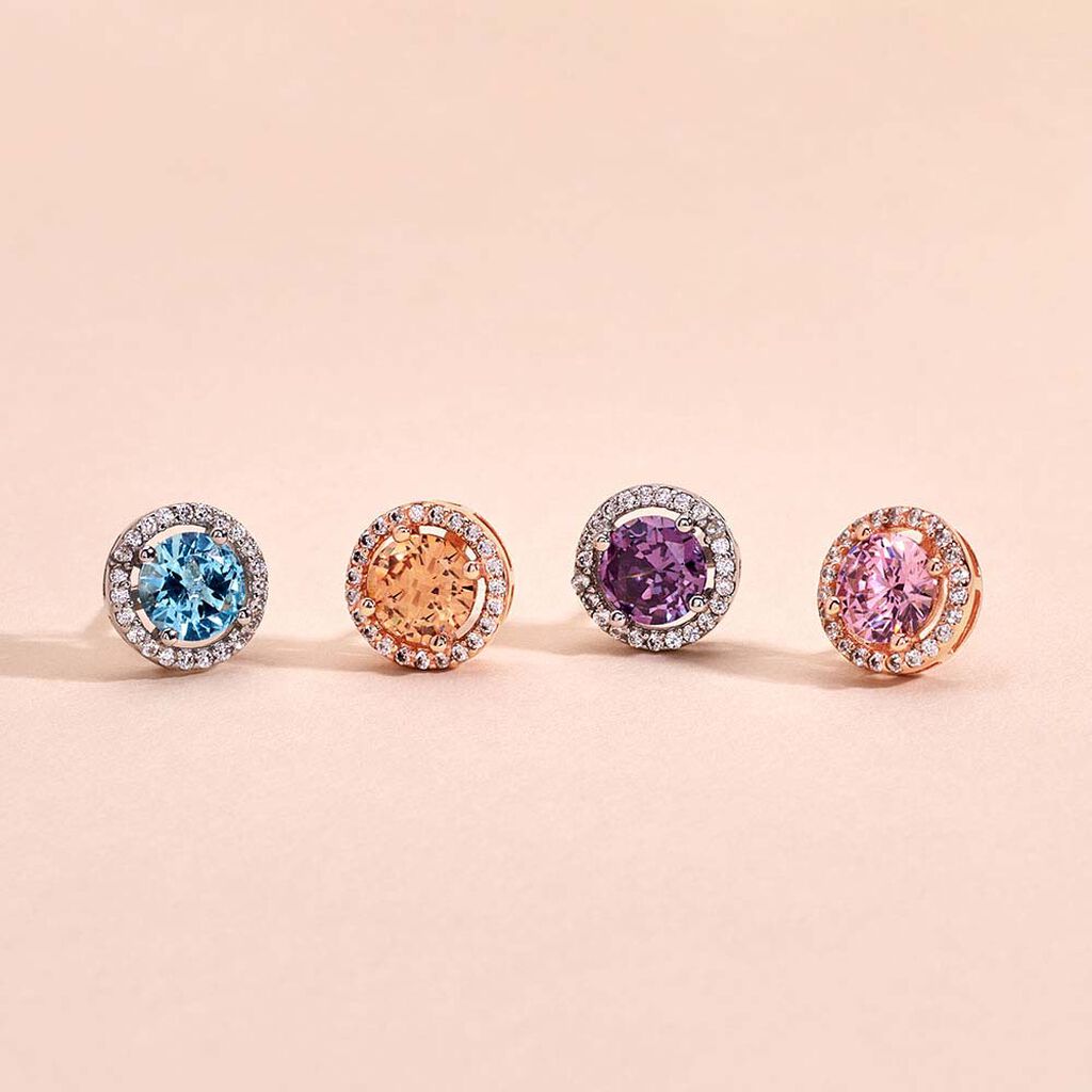 Boucles D'oreilles Puces Rio Argent Blanc Oxyde