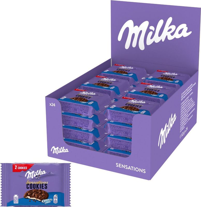 Milka - Cookies Sensations Oreo - Chocolade Koekjes - 24 x 52g - Snack