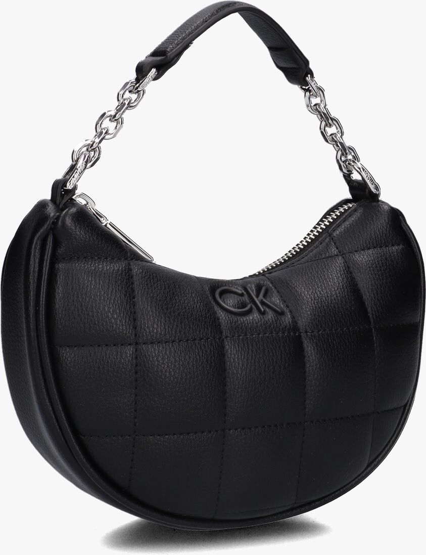 CALVIN KLEIN zwarte calvin klein schoudertas square quilt chain mini bag