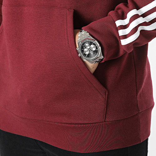 Sweat Capuche A Bandes IB1417 Bordeaux