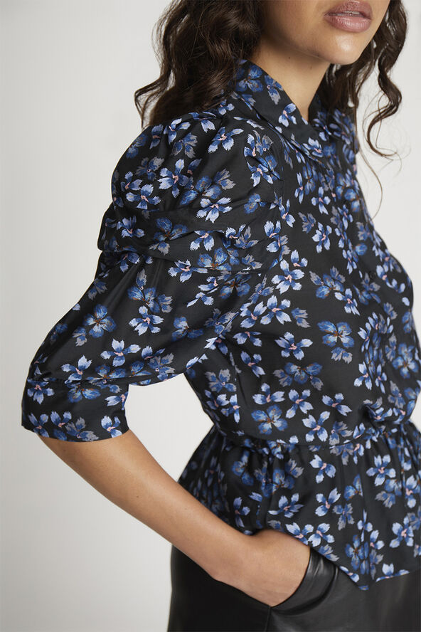MUNTHE SONIA EcoVero Viscose and Silk Blend Blouse Black