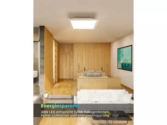 NETTLIFE Plafonnier panneau LED salon 60*60CM 40W plat 3000K