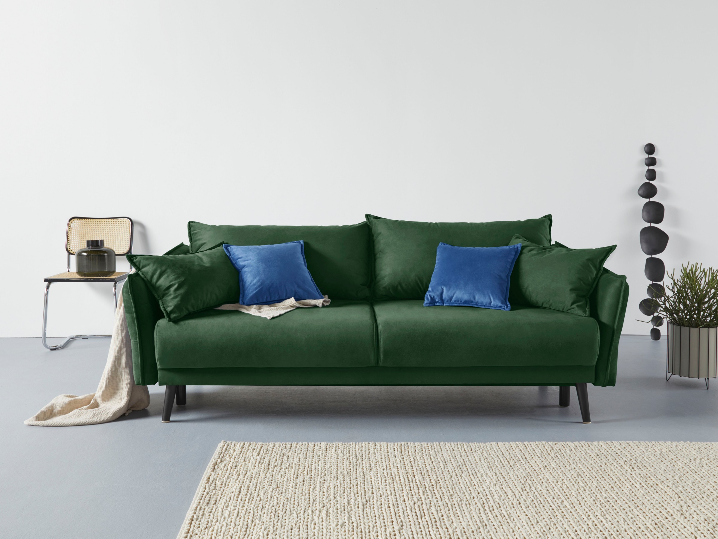 INOSIGN Schlafsofa »Asra« incl. Bettfunktion und Bettkasten, Seitentasche im Armteil, Federkern