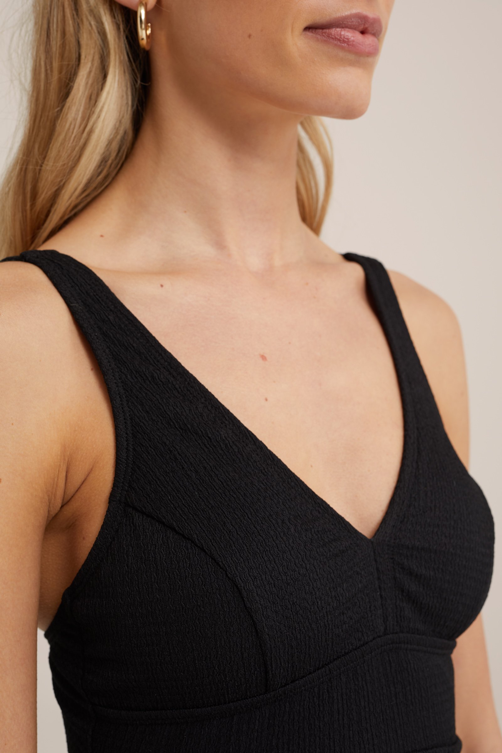 badpak met structuur WE Fashion Zwart