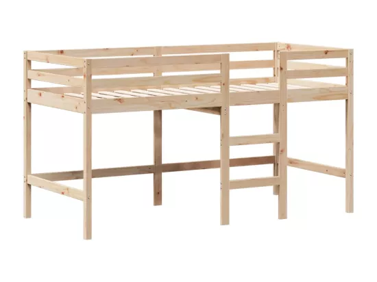 Lit superposé et échelle et toit 80x200 cm bois de pin massif